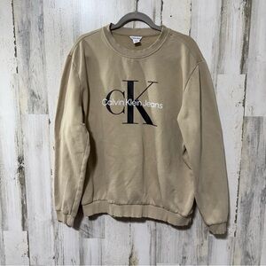 Calvin Klein Men's Beige Crewneck Sweatshirt